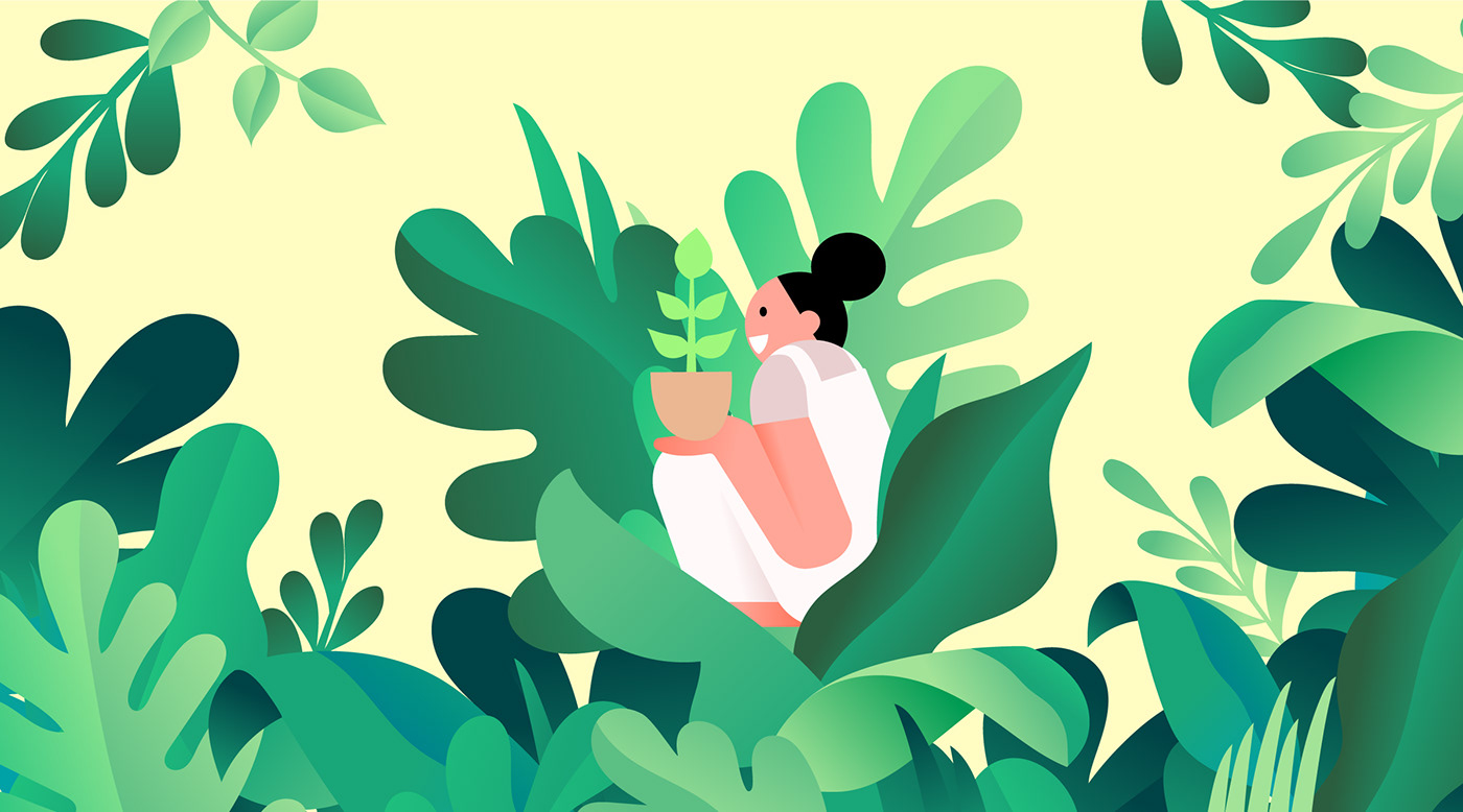 adobe illustrator Character design  Flowers green ILLUSTRATION  leaf leaves Nature plants vector