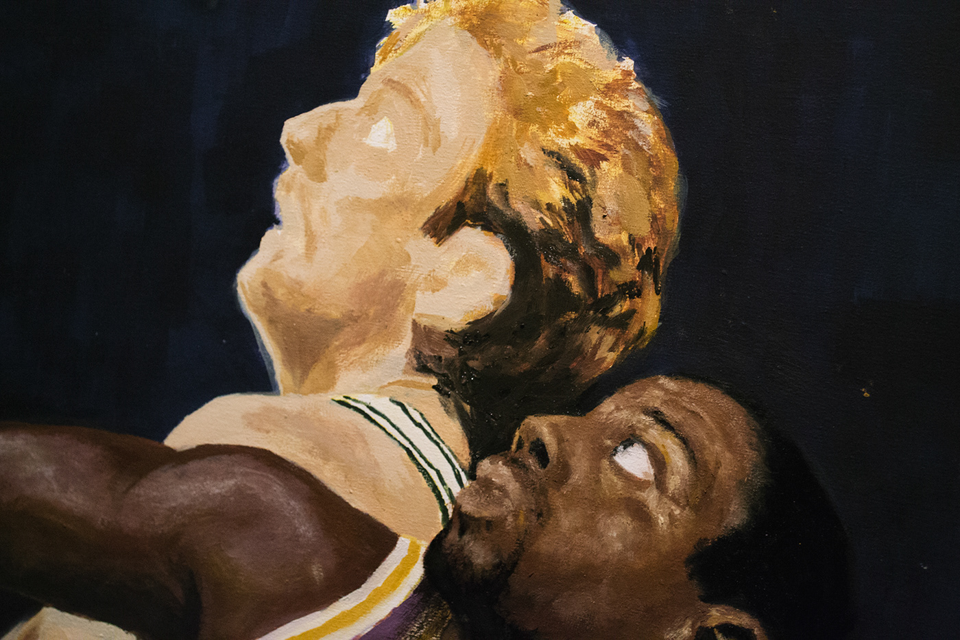 basketball canvas Drawing  fine art Lakers larry bird Los Angeles MAGIC JOHNSON Oil Painting painting  