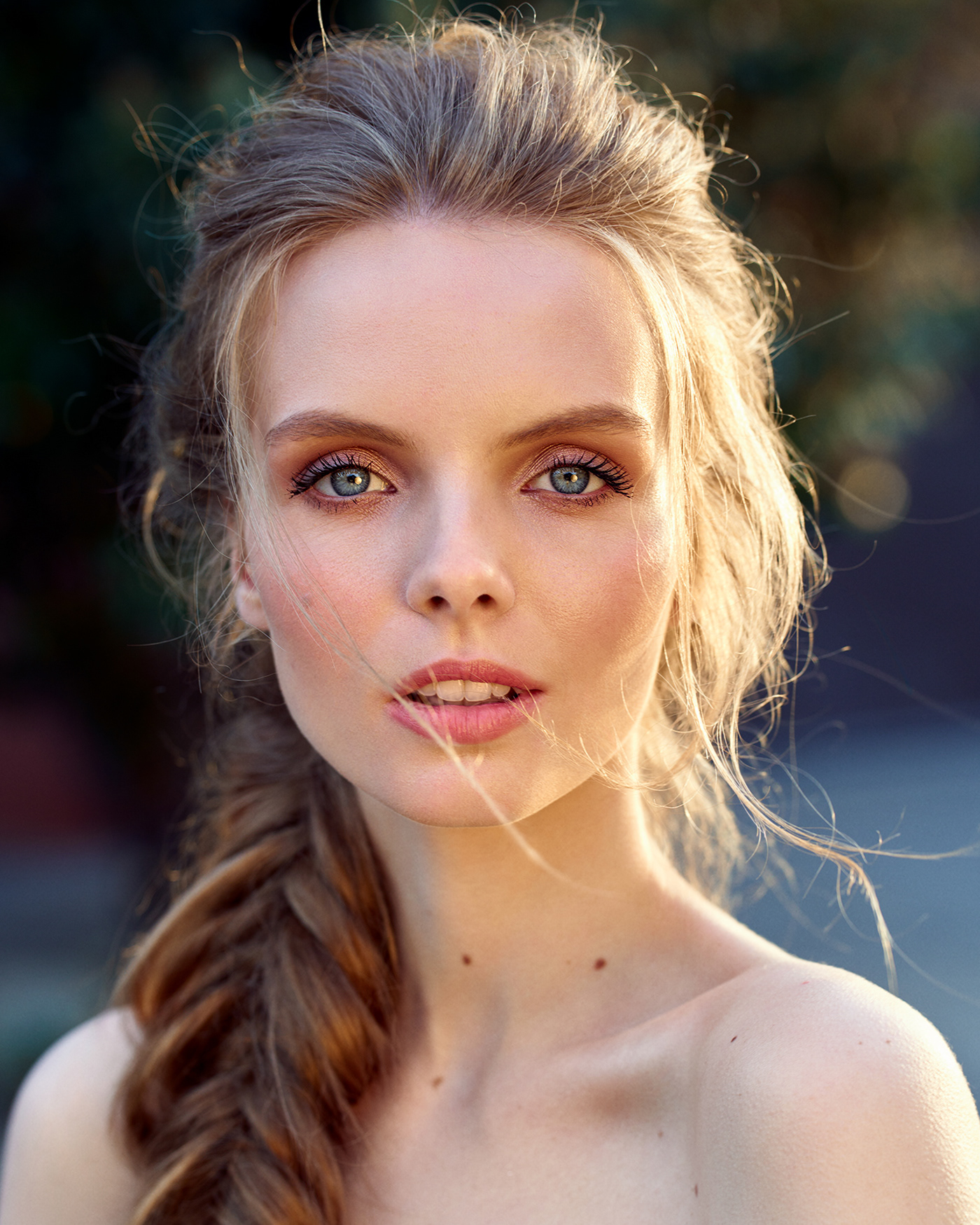 woman portrait model beauty makeup skincare eyes blonde photoshoot