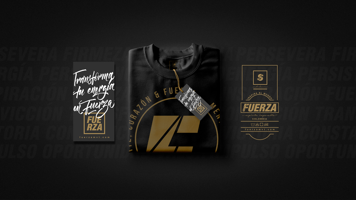 brand Fuerza gym Crossfit Manizales Armenia thunder gold lettering fitness