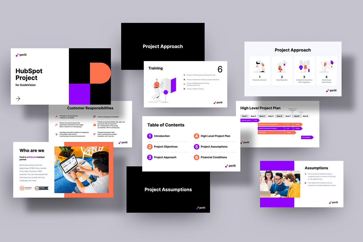abstract consultancy CRM digital hubspot logo animation minimalist orange purple Webflow