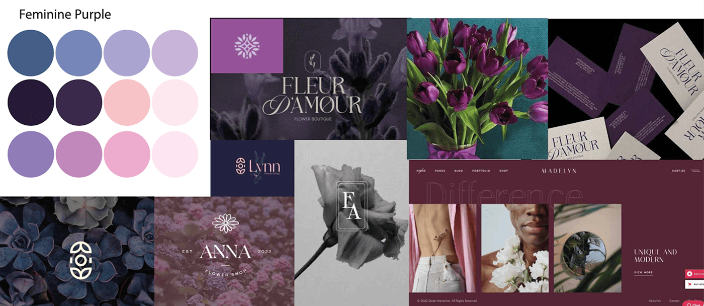 female feminine floral Flowers purples Web Design  Website wordpress