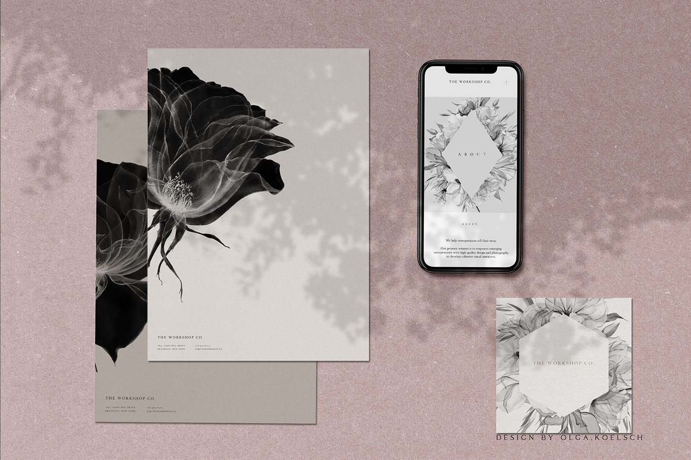 Black floral illustrations for wall-art, posters, stationery, social media
