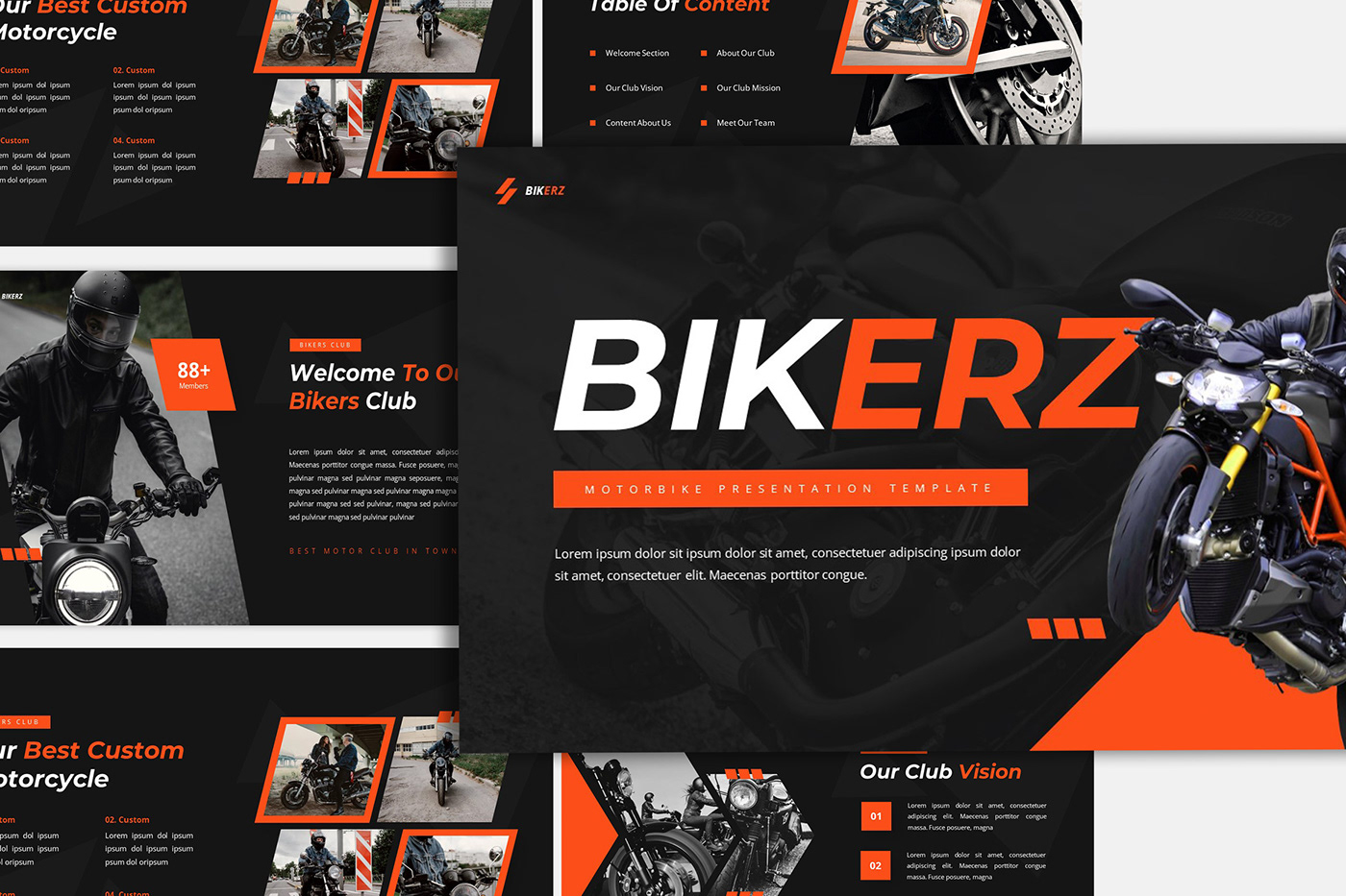 design Bike motorcycle presentation Powerpoint template Mockup Graphic Designer Brand Design designer