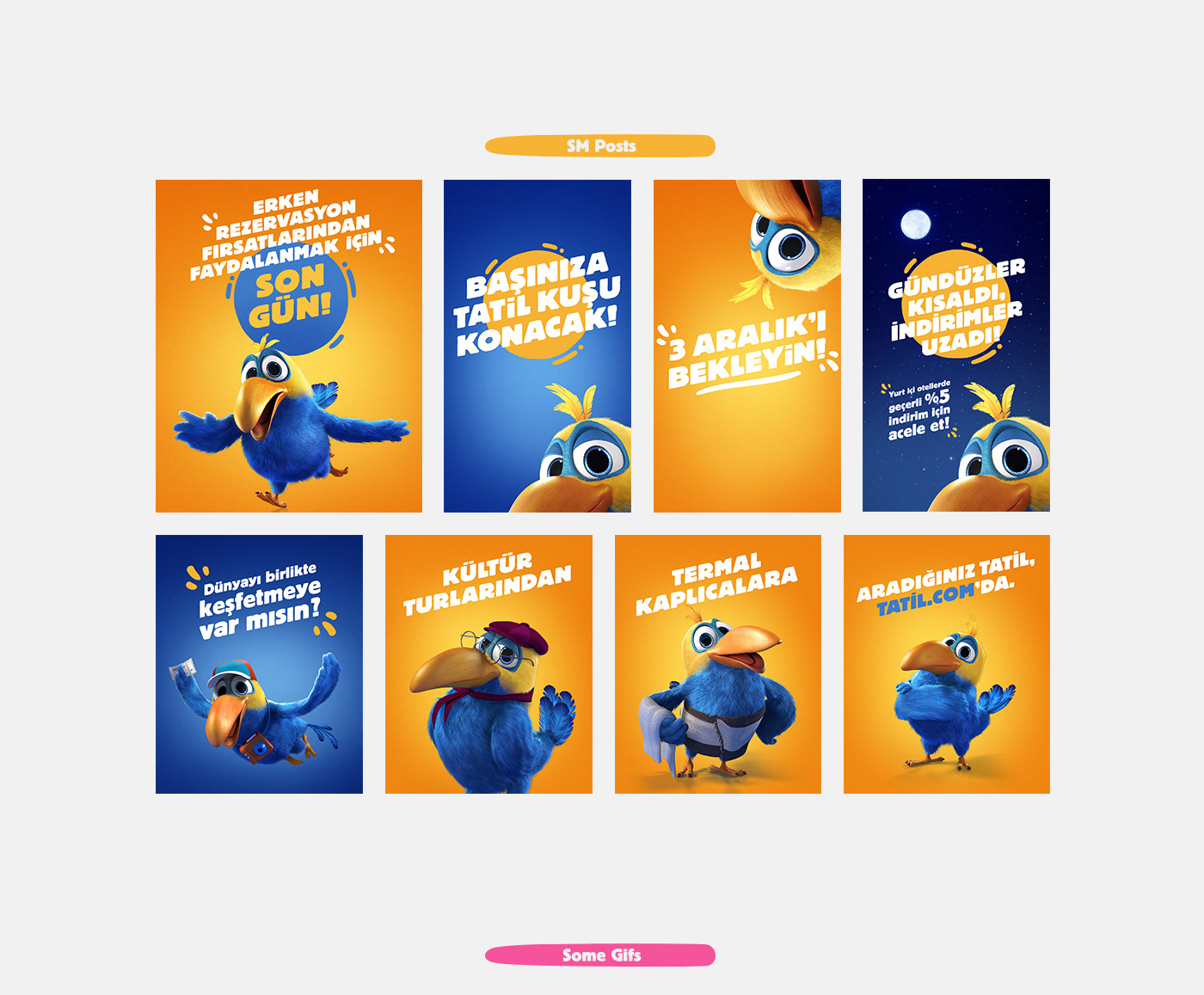 Holiday tatil bird kuş campaign Character design  tvc Advertising  design Outdoor