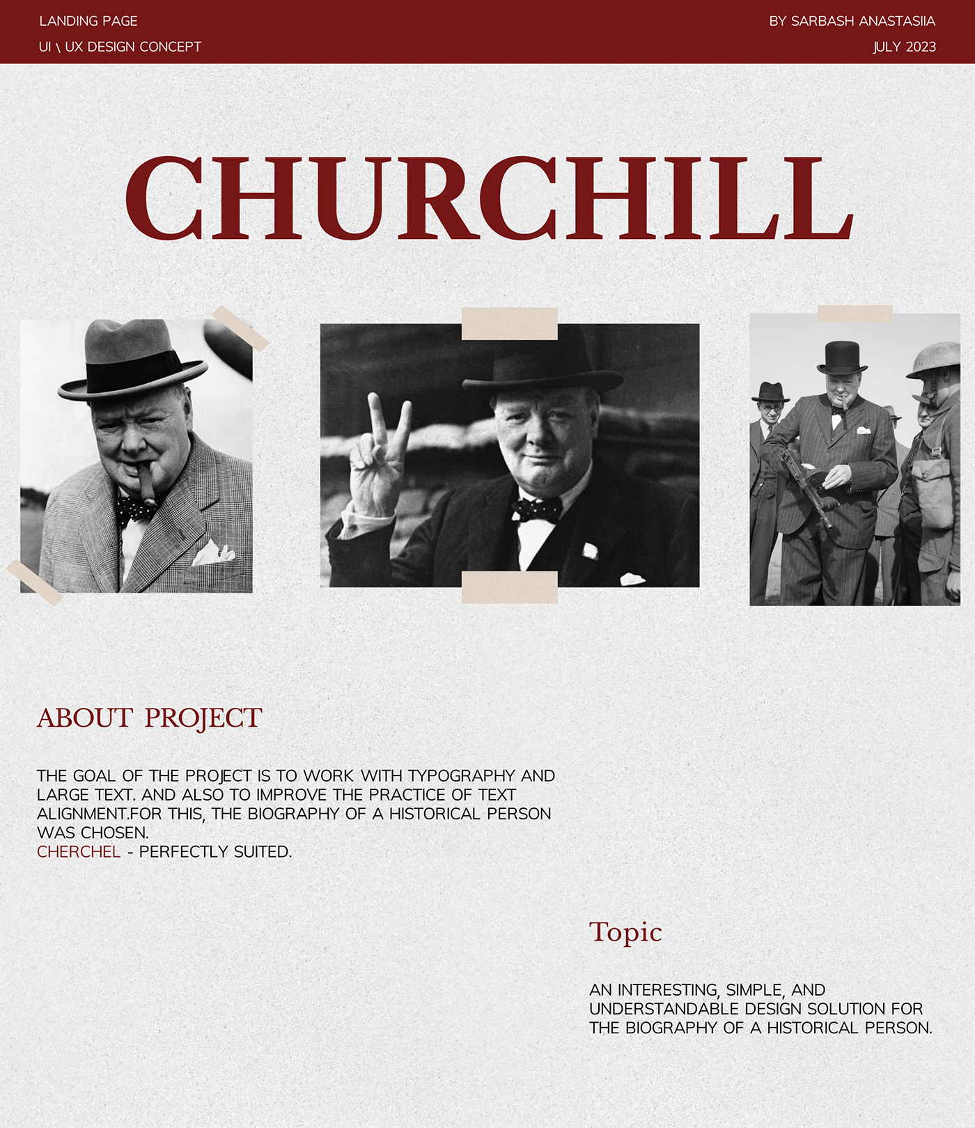 text person Churchill history landing page UI/UX Figma лендинг