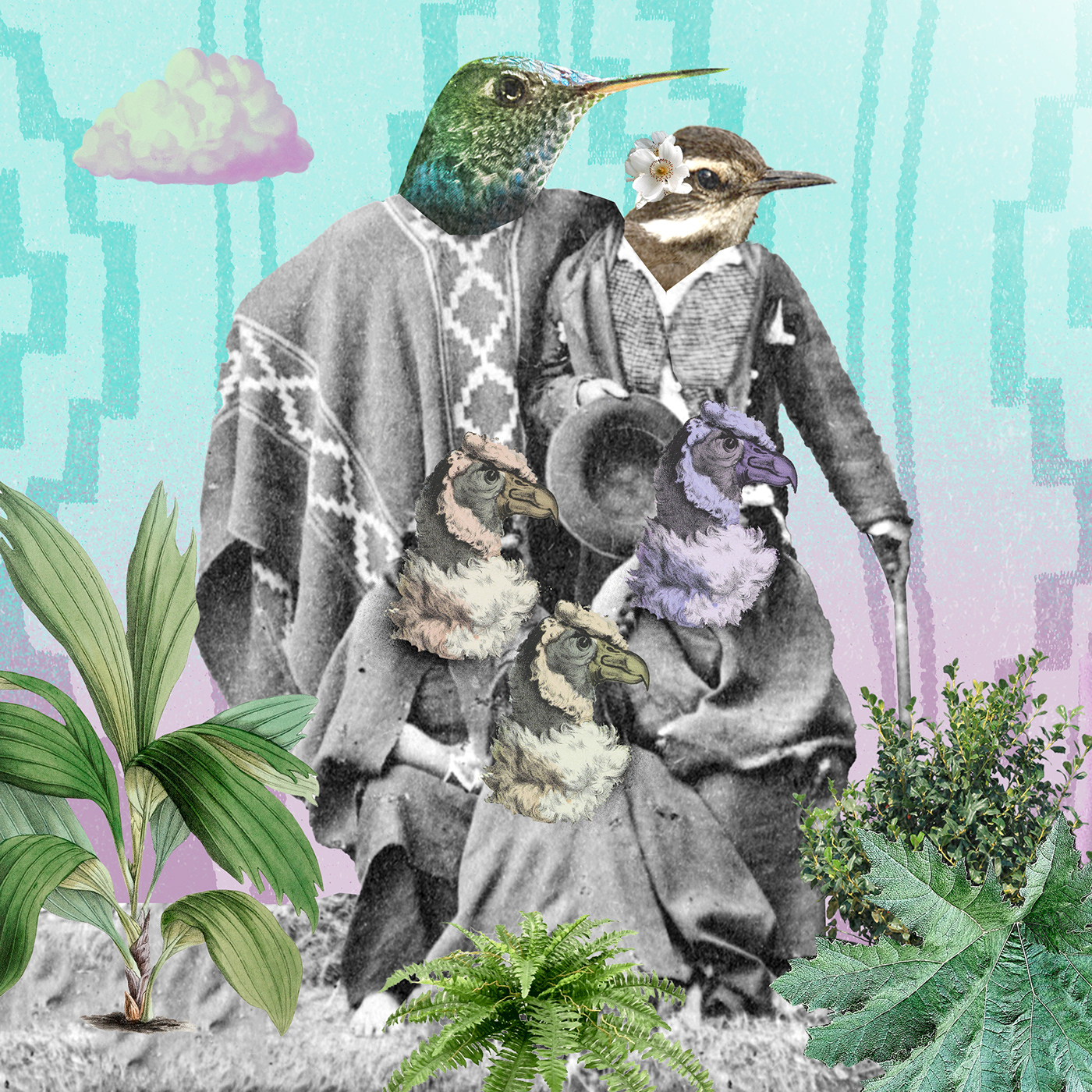collage family Digital Art  digital illustration indigenous surrealism fantasy concept art artwork арт