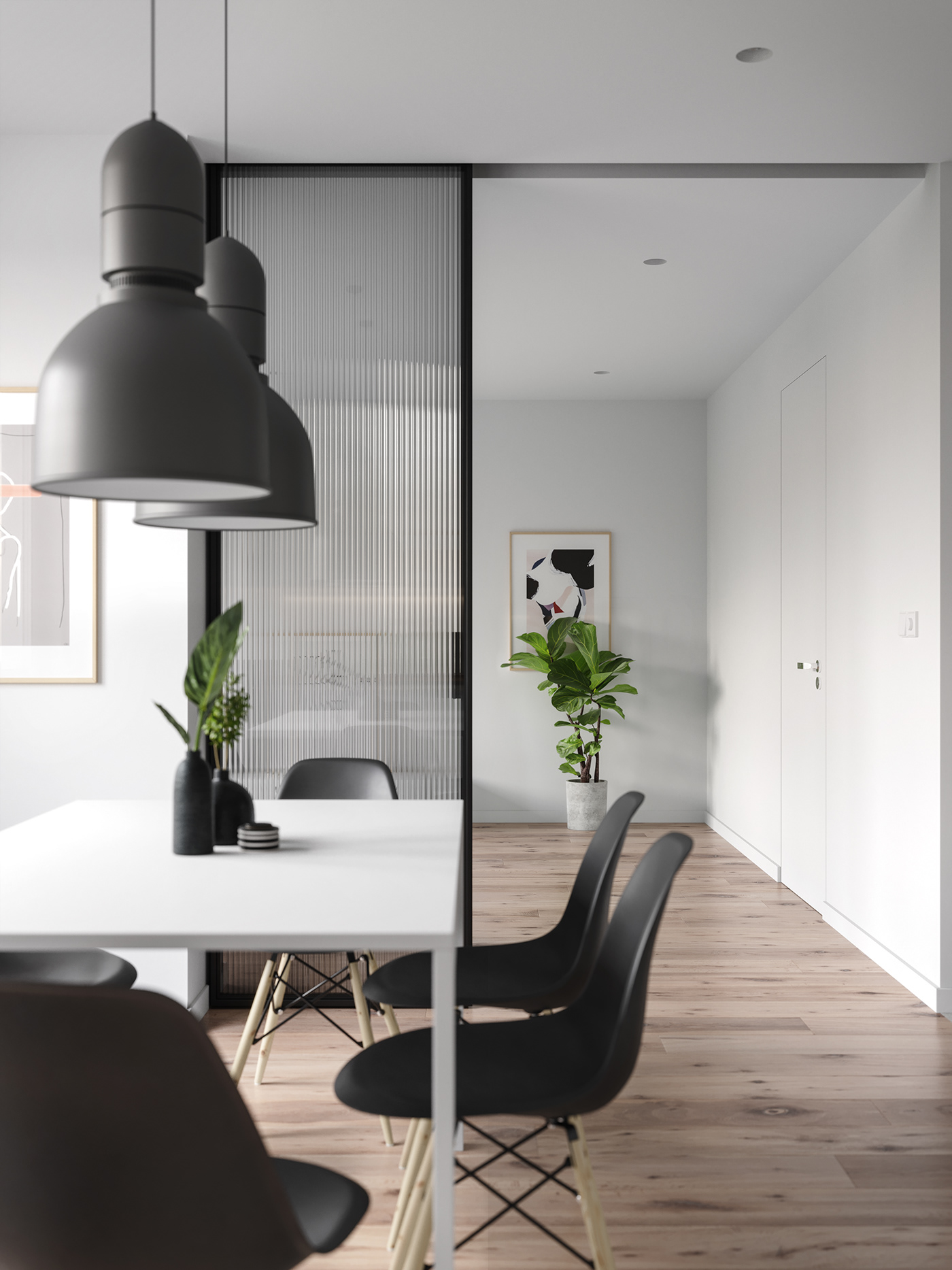 Interior design modern apartment Scandinavian minimalistic corona 3dmax Render photorealistic