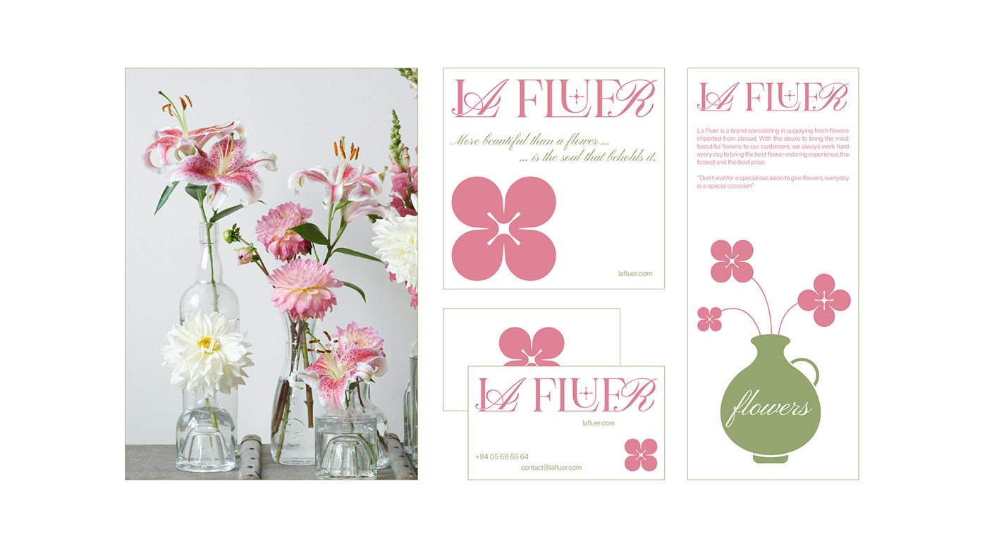 brand identity floral flower flower logo flowers shop la fluer Logo Design vietnam vietnamese
