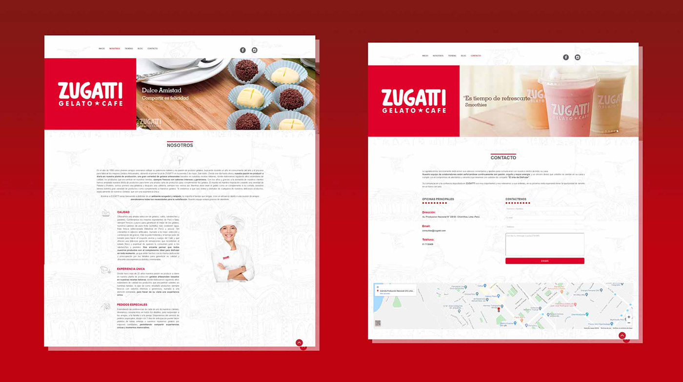 ZUGATTI desarrollo web diseño gráfico Diseño web restaurant