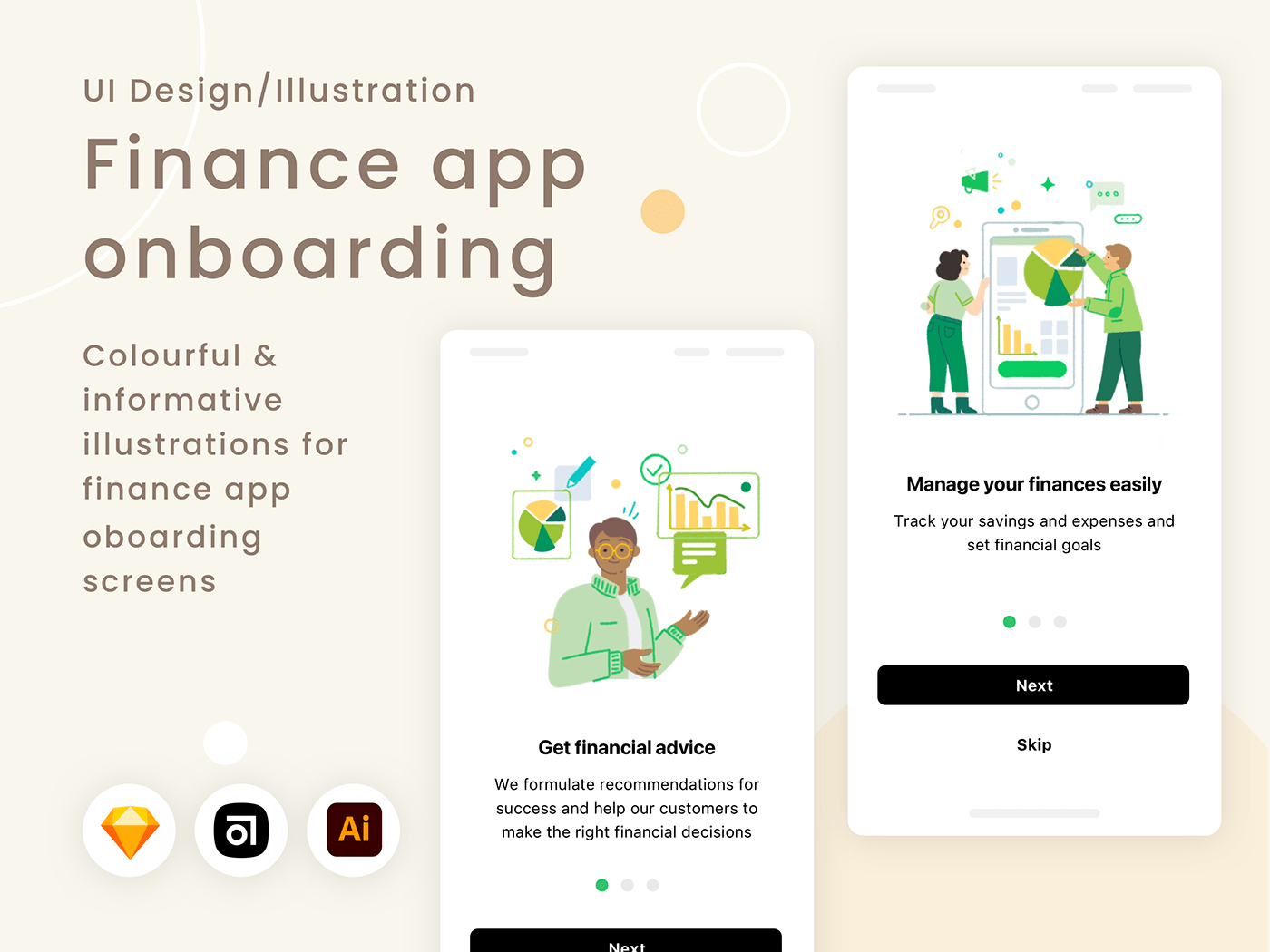 banking finance finance app Onboarding ux illustrations