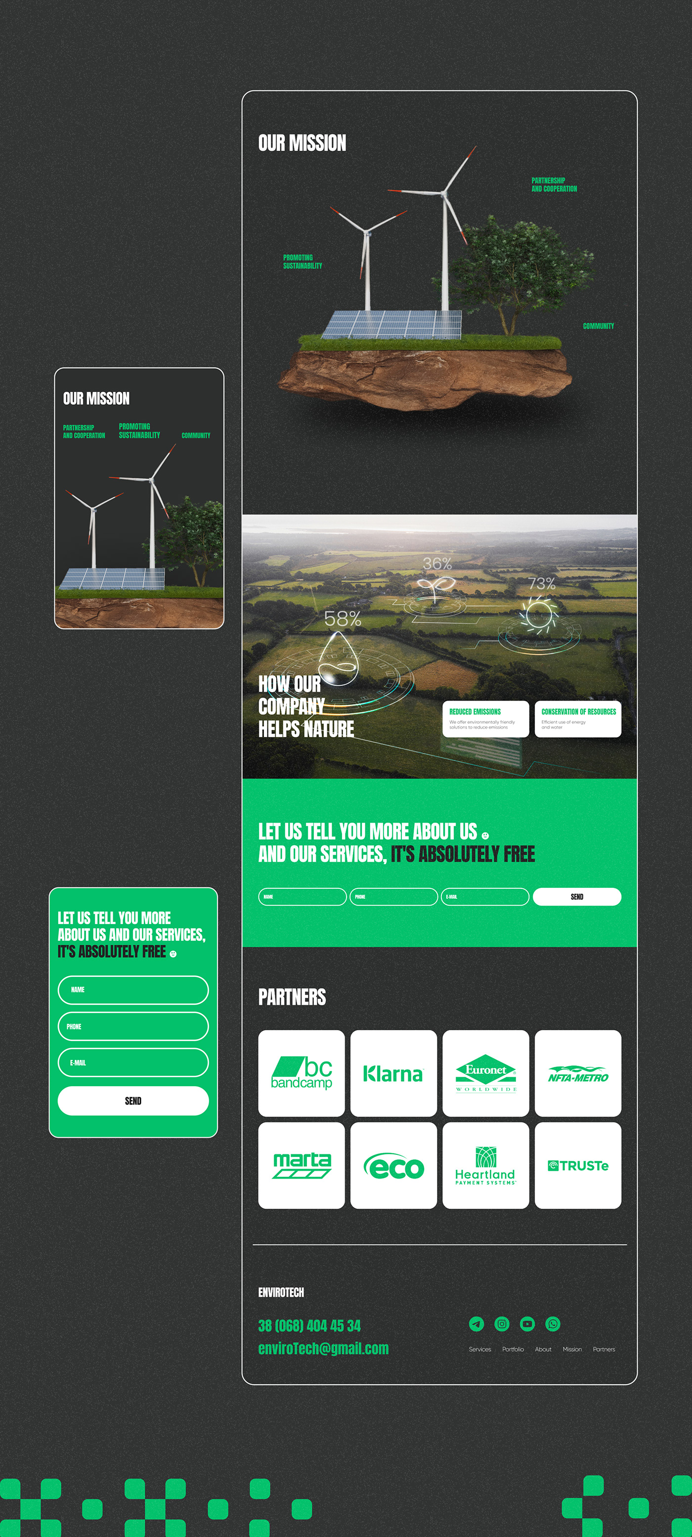 landing page UI/UX site design Nature conservation Protection of Nature