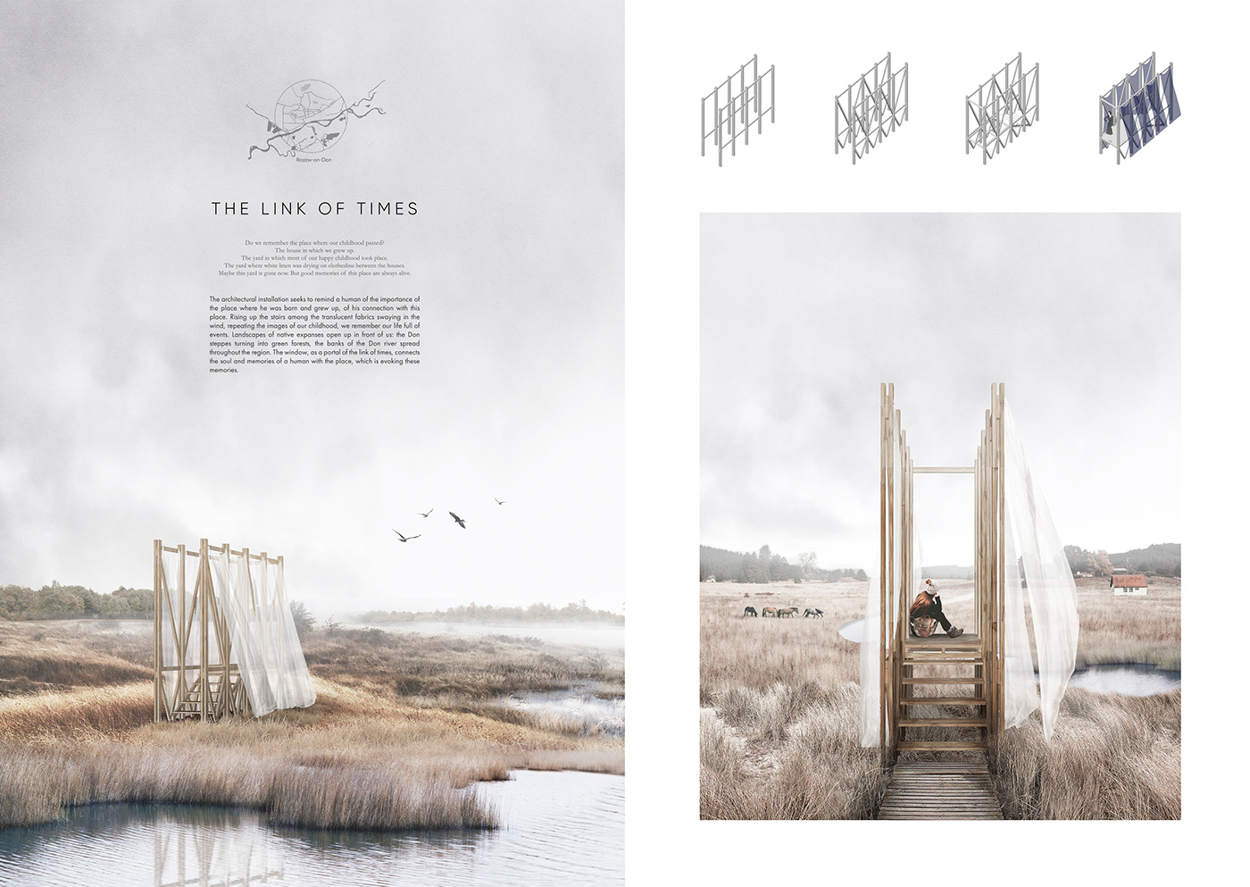 architecture installation wood Competition Nature place Architecture graphic ILLUSTRATION  textile fabrick