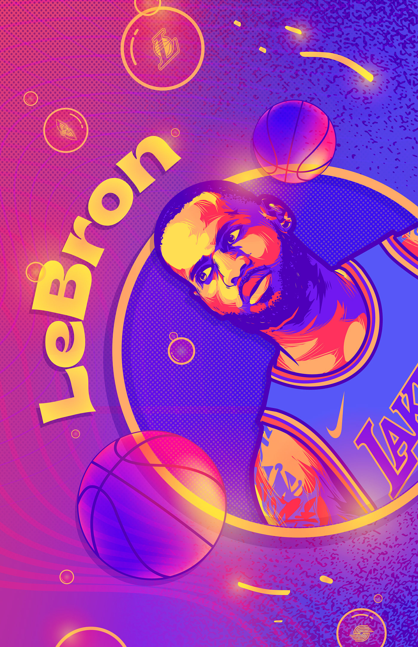 adobe fresco adobe illustrator basketball bubble disney ESPN ilustration NBA orlando sports