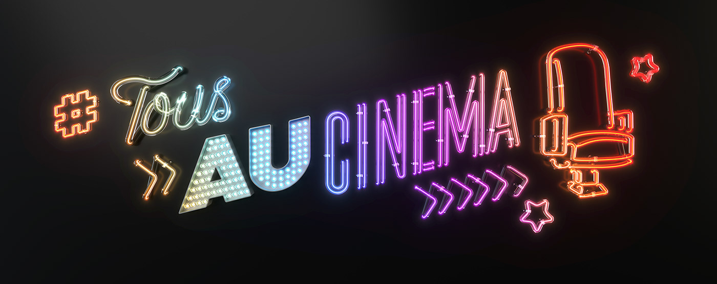 3D Type Cinema neon neon type neon typography Watchout