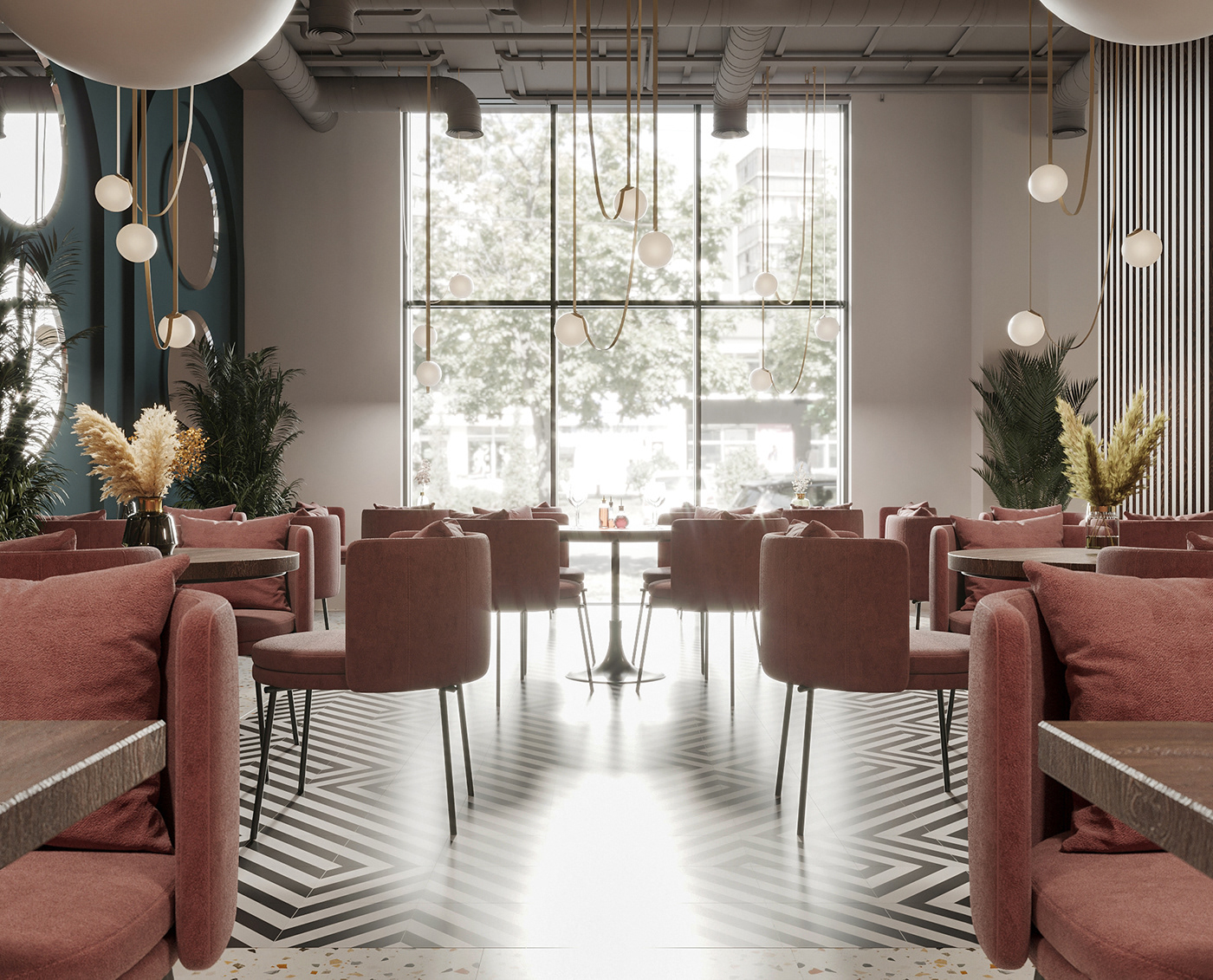 cafe Coffee design DESIGN CAFE Interior interior design  restaurant visualization