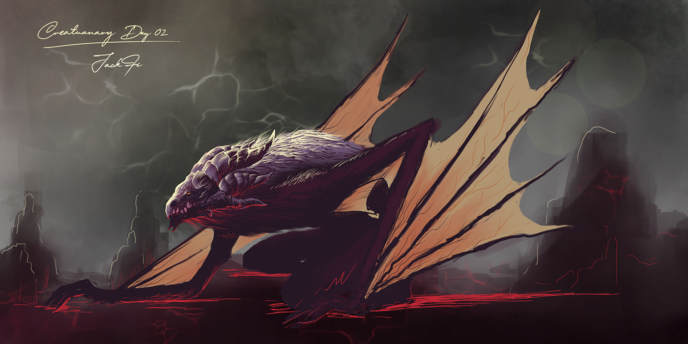 concept art creature digital painting dragon ILLUSTRATION 