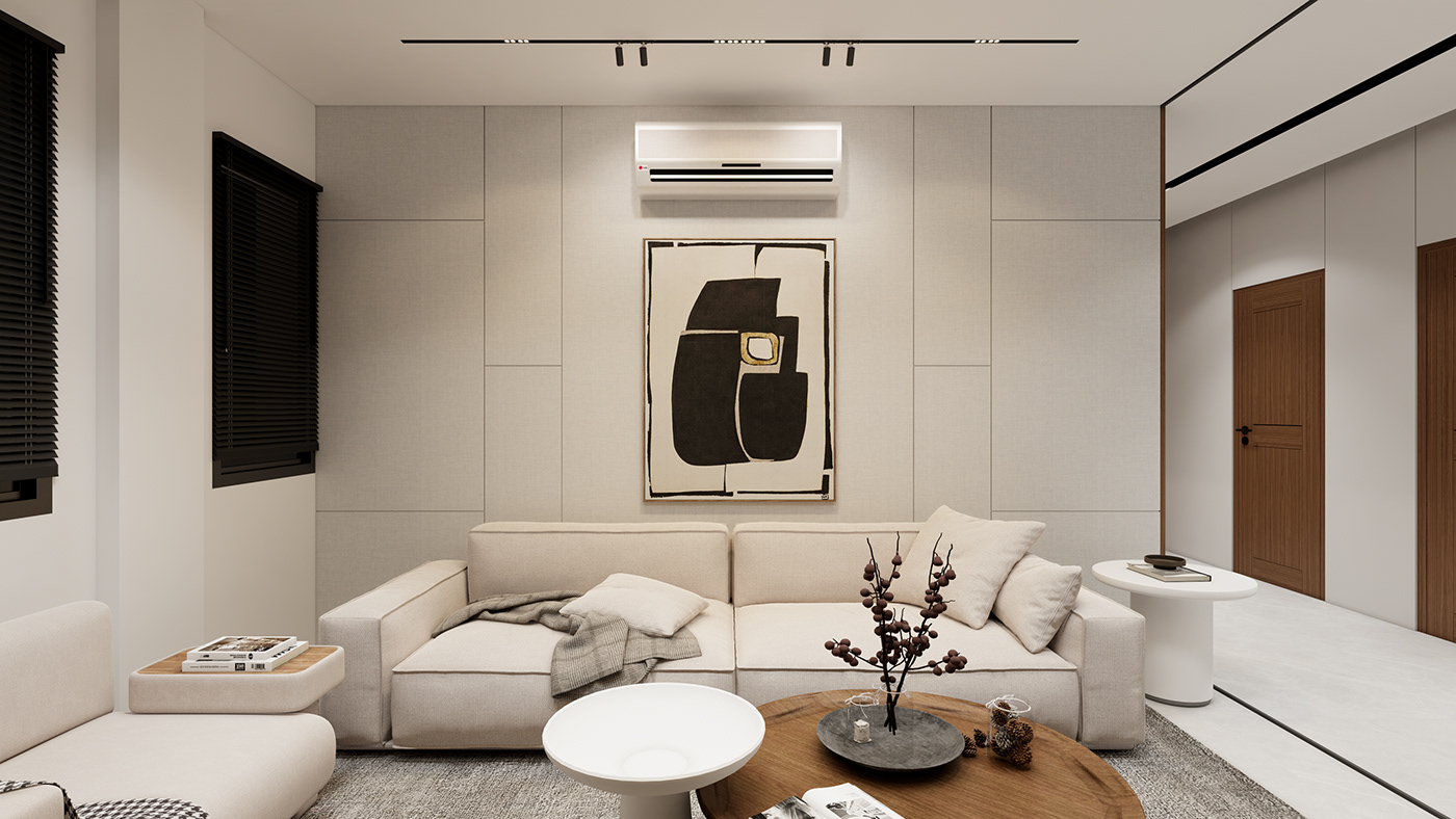 modern minimal interior design  visualization