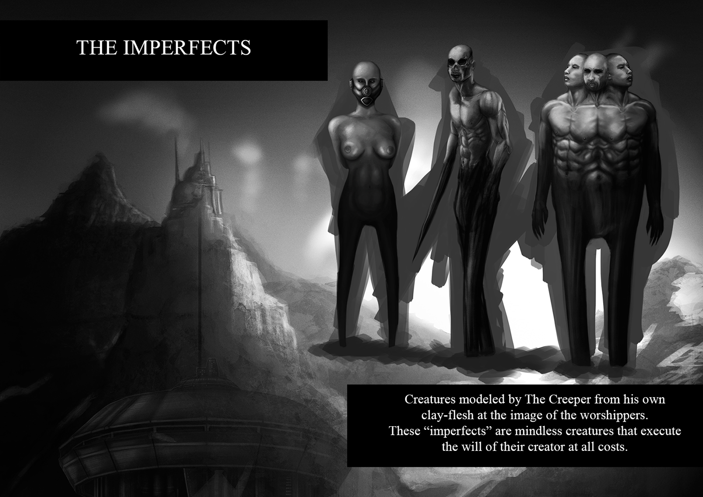 creeper alien God spaceship myth legend concept imperfect grotesque dark