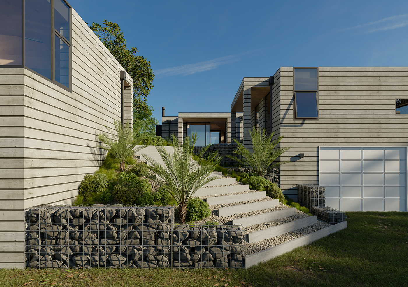 Villa architecture Render visualization modern exterior architectural design archviz 3ds max CGI