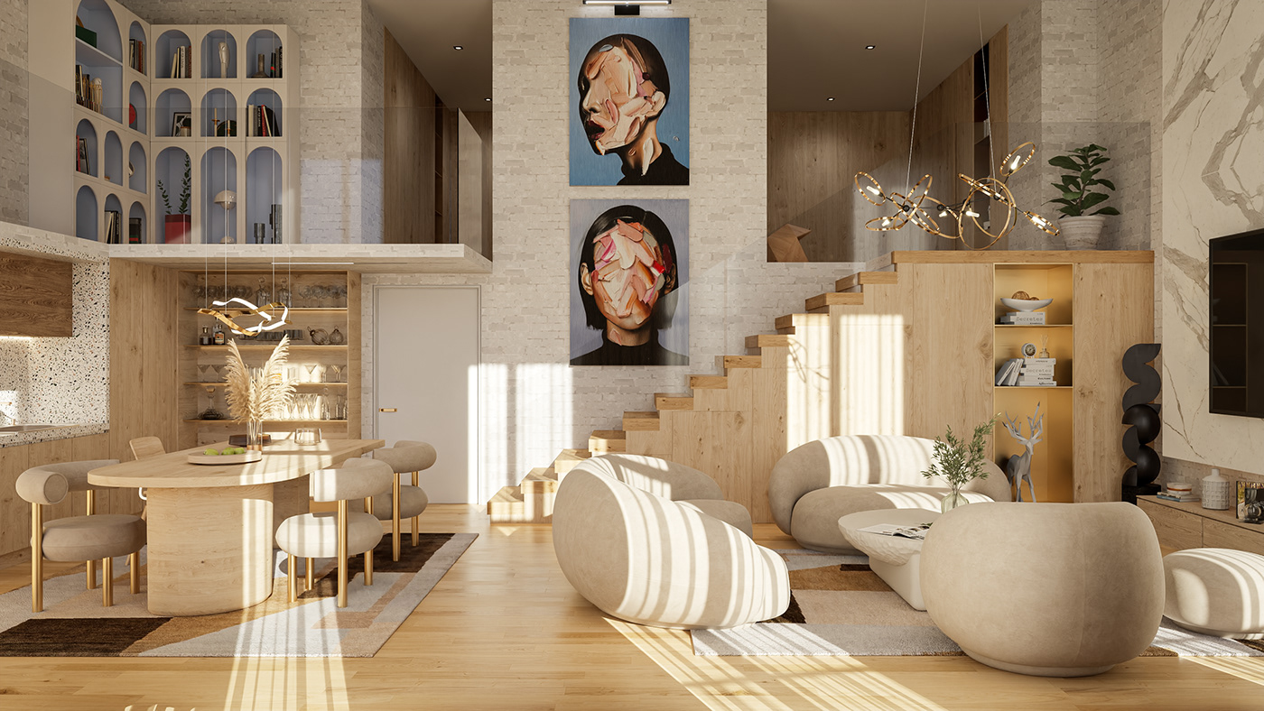 3D architecture archviz Interior interior design  interiors minimal modern Render visualization