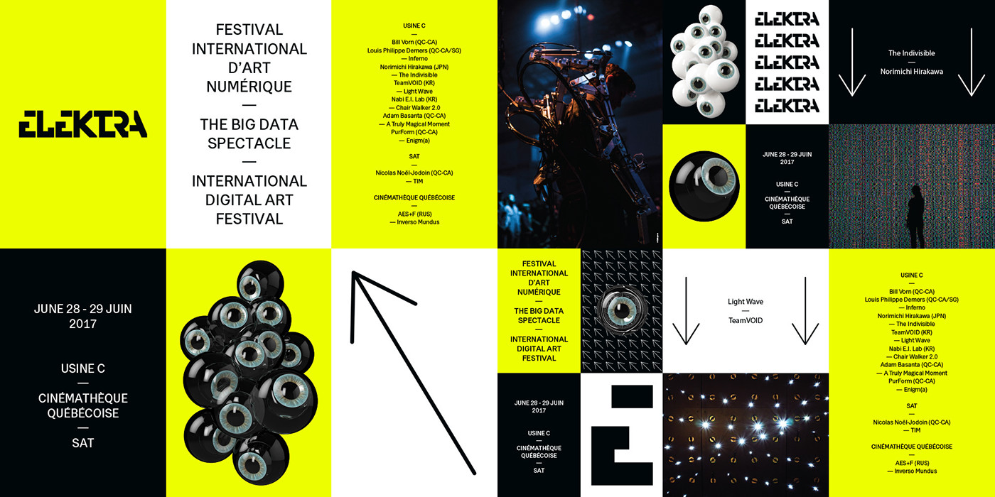festival Digital Art  eye swiss Layout 3D gif Wild Posting arrow yellow motion design branding 