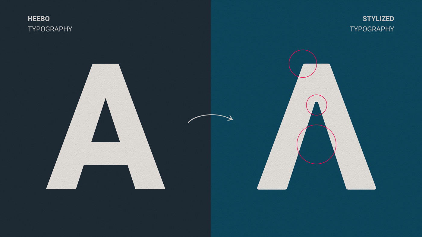 typography used in the identity project. stylized to communicate the desired sensations.