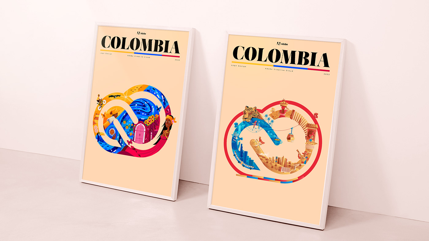 Ilustración del logo de Creative Cloud versión Colombia.