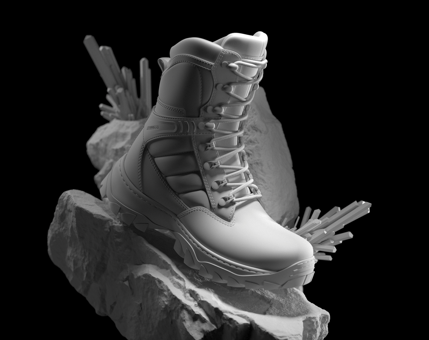 3d boot 3D Shoe boot cgi boot footwear Military shoe Shoe Render shoes