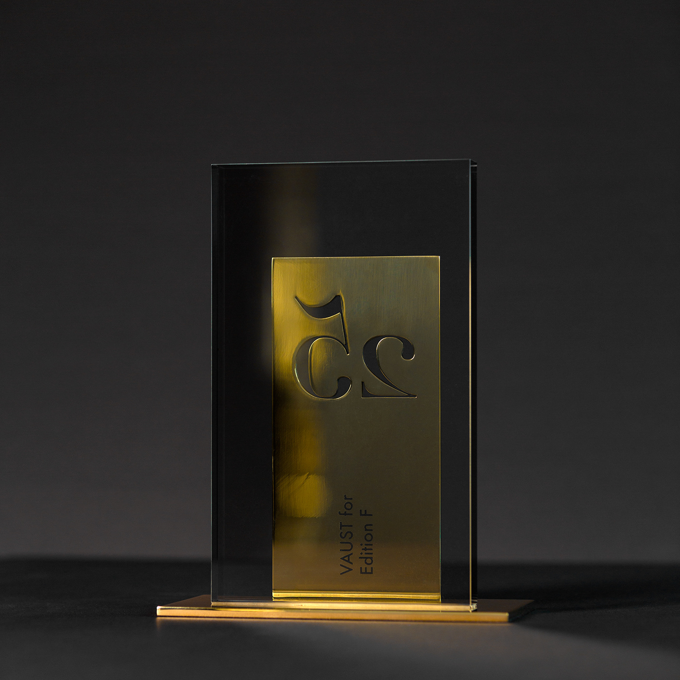 award design hand-polished brass acrylic glass transparent brass