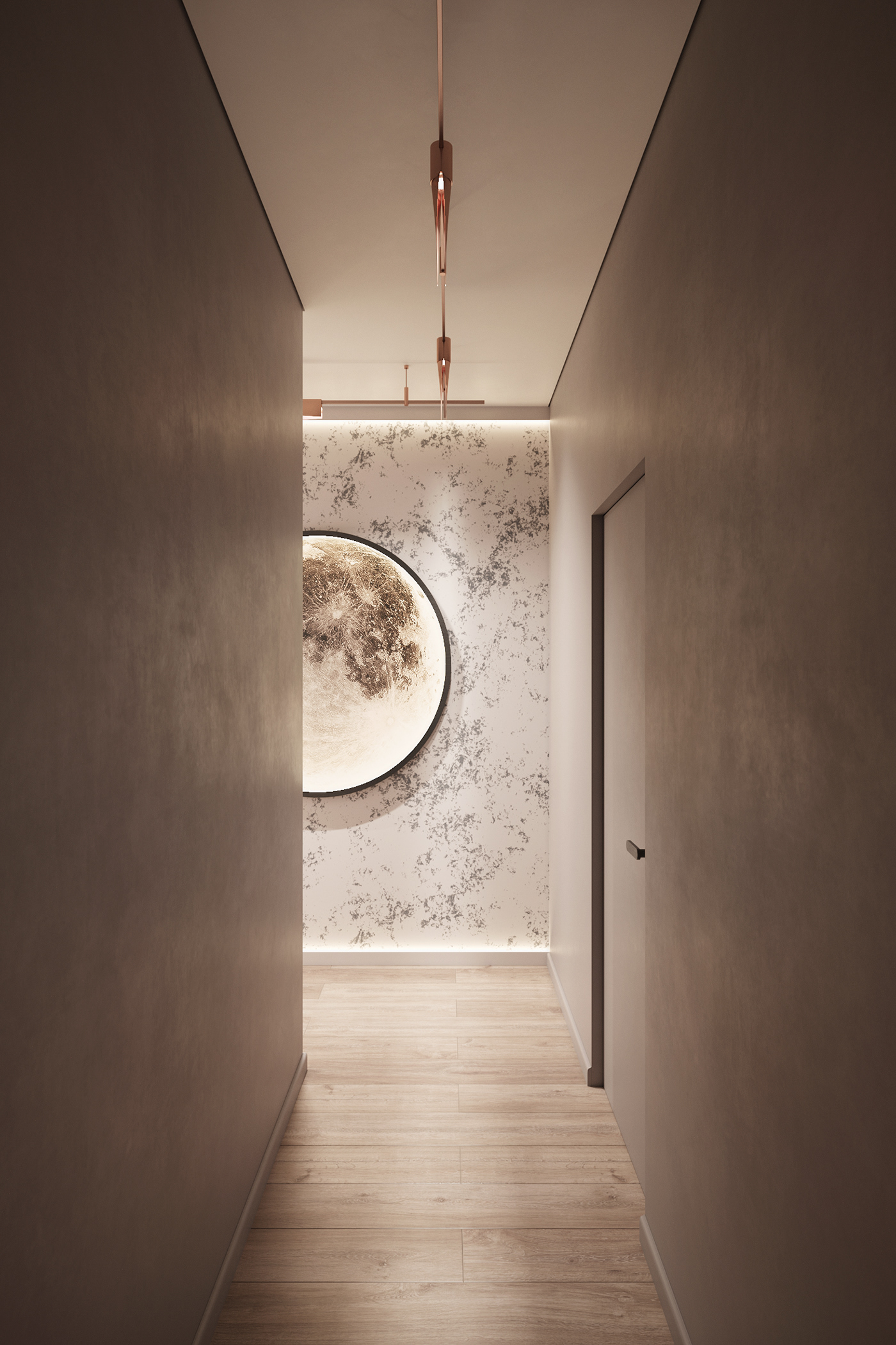 3D 3ds max apartment architecture corona corridor Interior interior design  Render visualization
