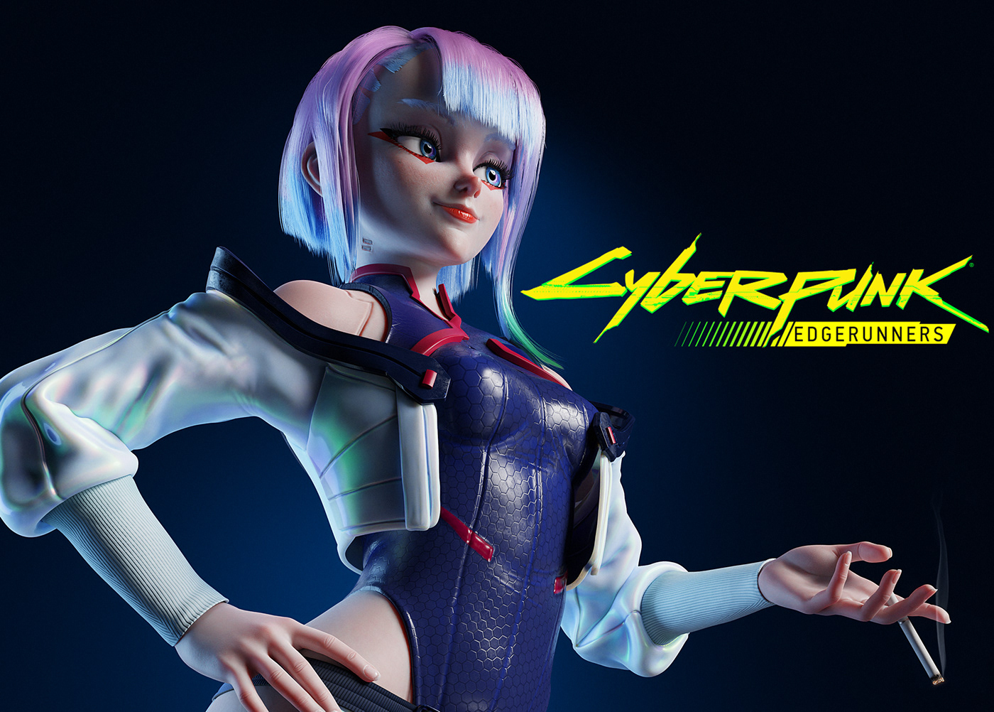3D Character anime Character Character design  Cyberpunk Digital Art  edgerunners fanart ILLUSTRATION  Lucy