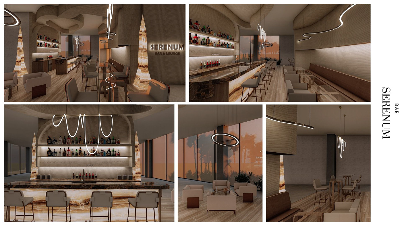 interior design  Render visualization 3D restaurant