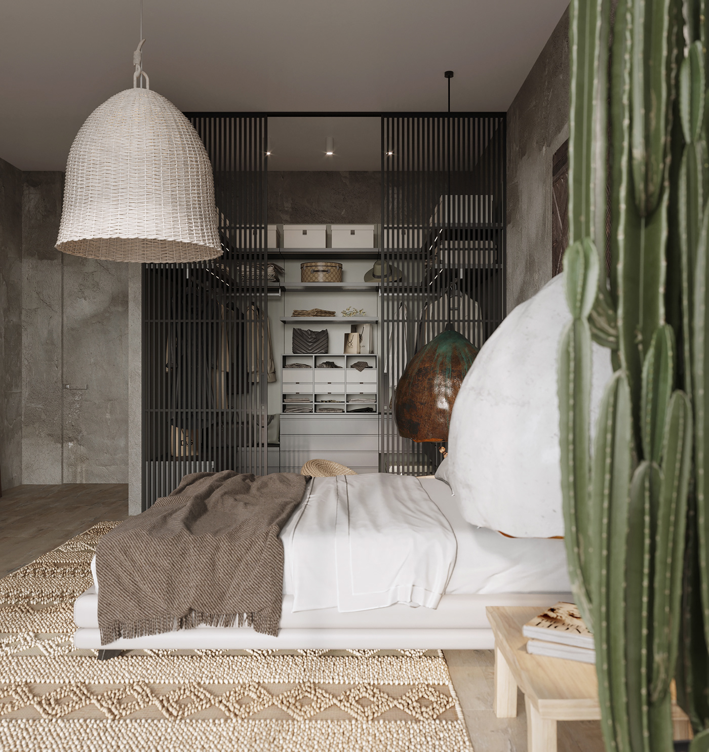 3ds max archviz bedroom CGI CoronaRender  cozy bedroom ecodesign Ethnic interior design  visualization