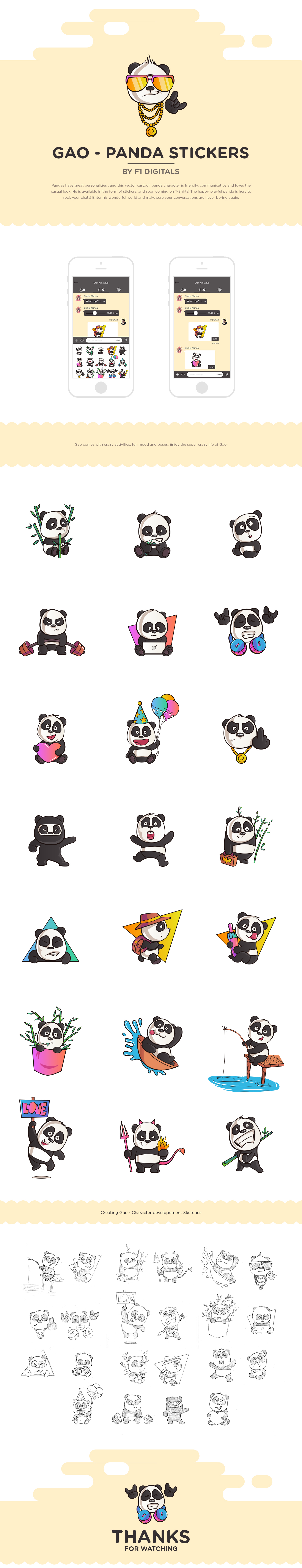 Panda  stickers Emojis emoticons line Hike imassage pand Merch