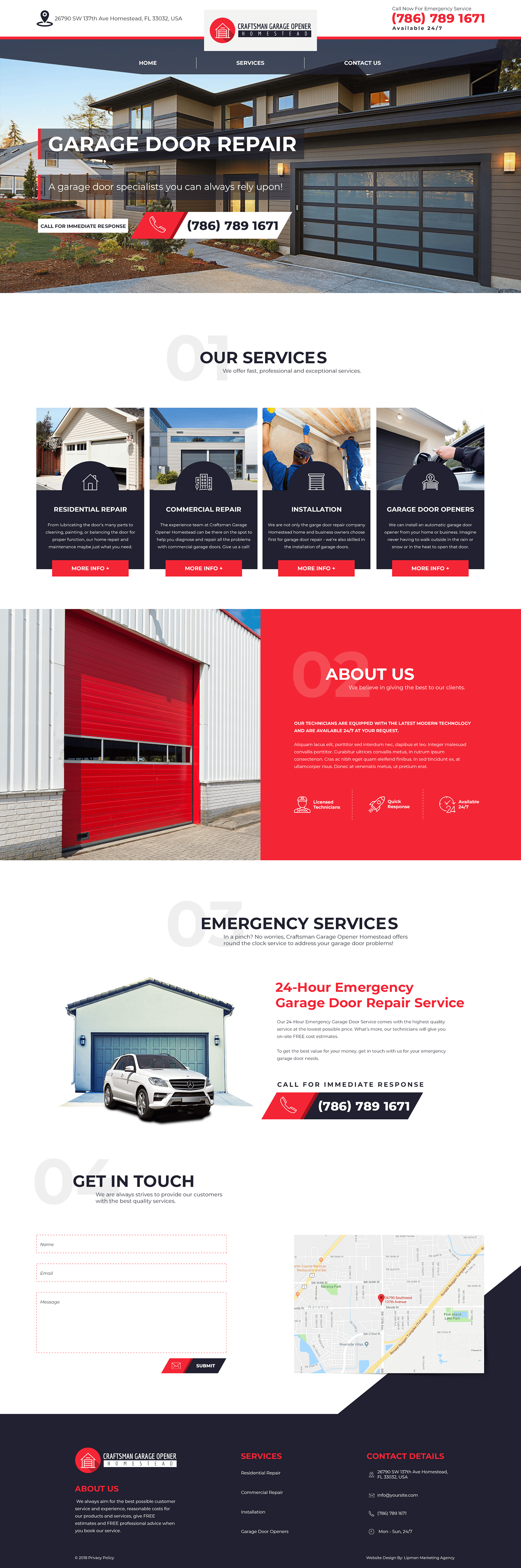 Garage Door Services Web Design  garage door Website