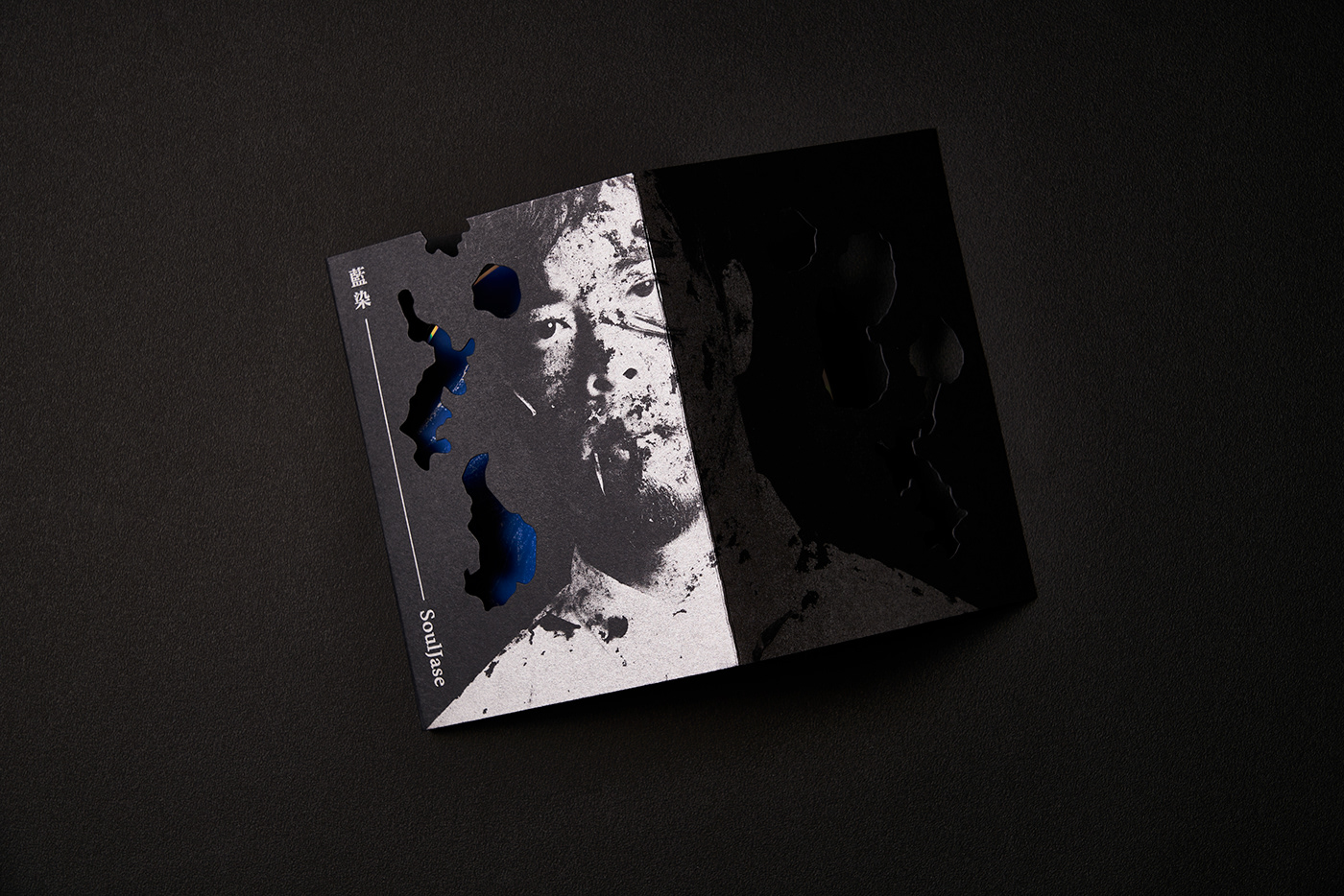 blue Booklet cd Cd Album Diecut folding layer music package Printing