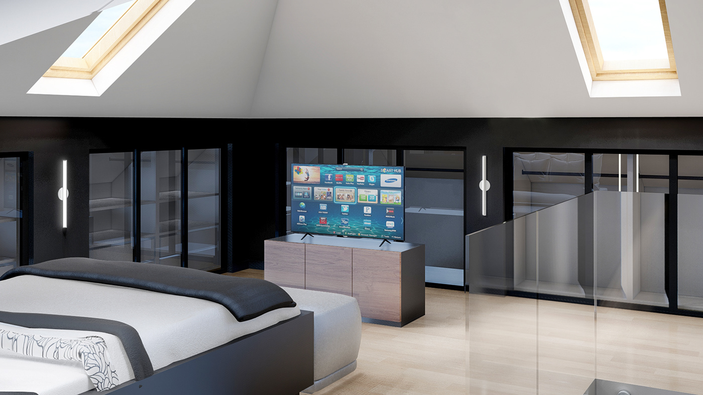 3D architecture interior design  modern Render visualization