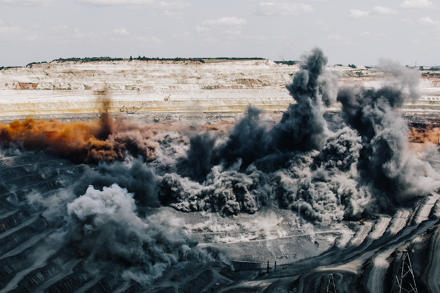 explosion Iron ore mining iron mine ГОК Landscape photo graphics