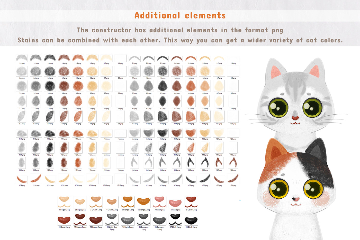 Cat Character constructor creator hand-drawn kitten Pet portrait portrait constructor portrait creator