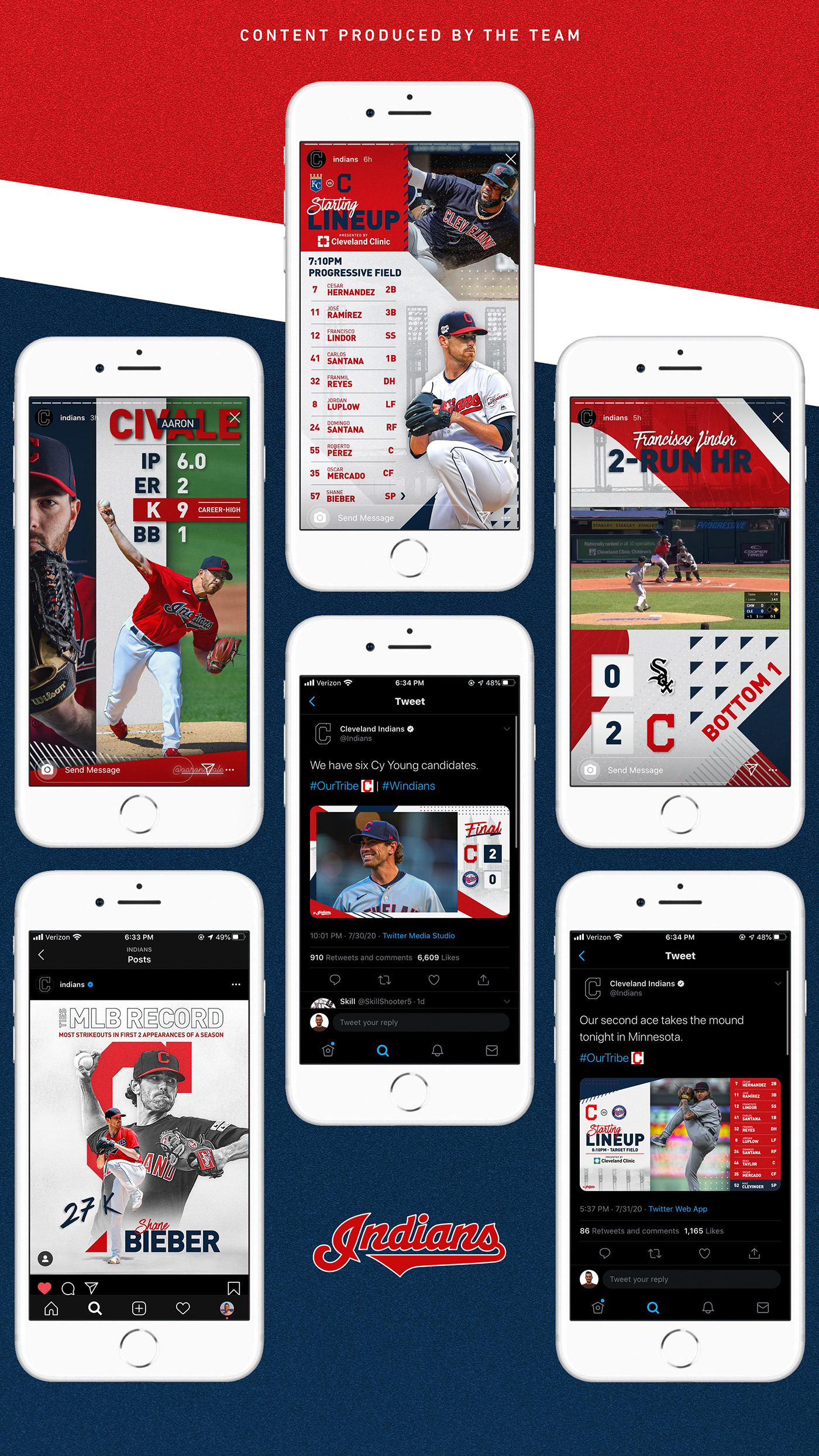 baseball branding  Cleveland indians Lindor look and feel mlb sports