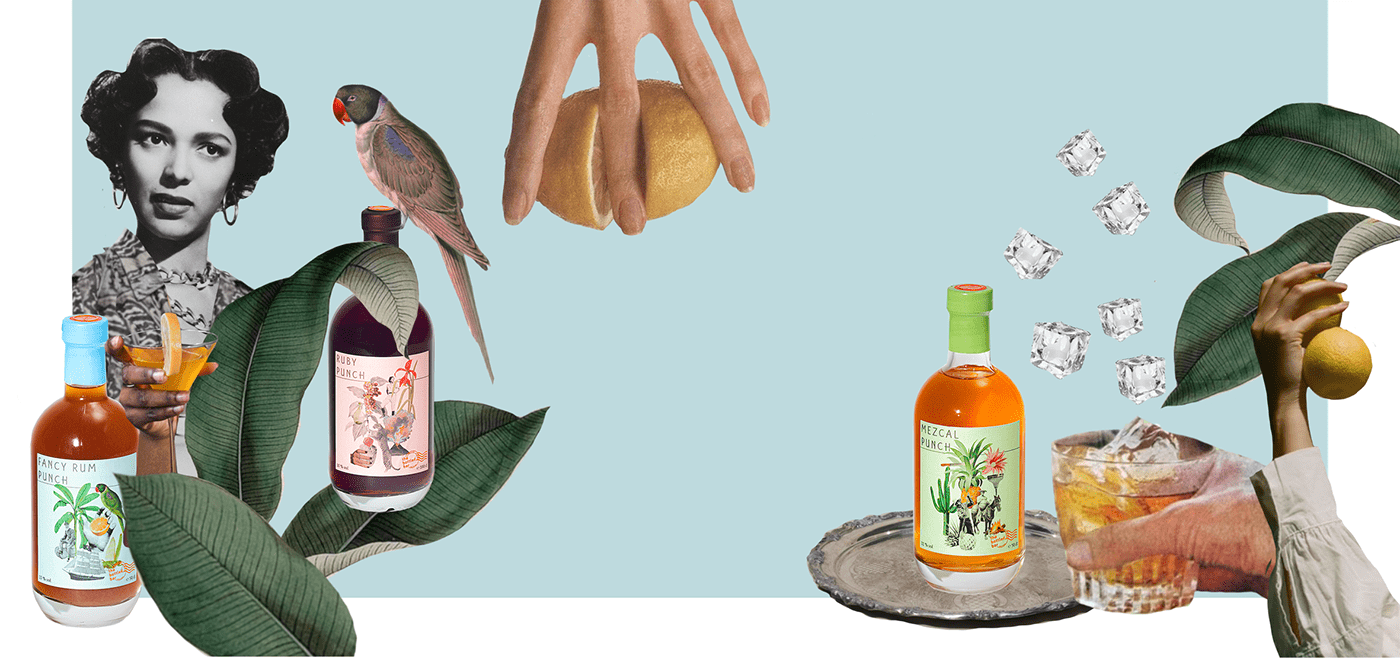 collageartwork drinklabels drinks foodpackaging   graphiccdesign ILLUSTRATION  Label Labeldesign Packaging