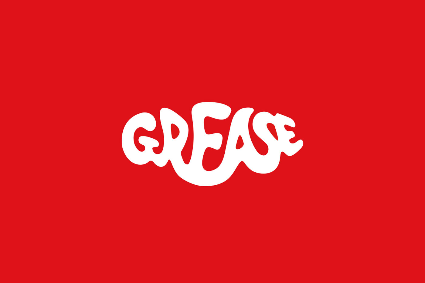 Grease Musical typography   Logotype set design  immersive red White