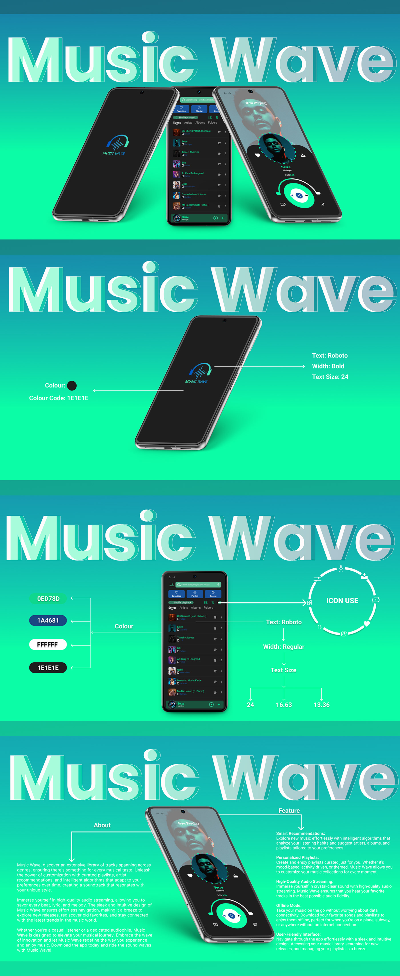 design music app design application iosapp uiuxdesign Mobile app Android App music player app Responsive Design