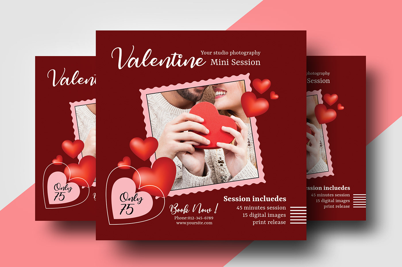 Valentine's Day Mini Session Template valentine photography marketing template mini session