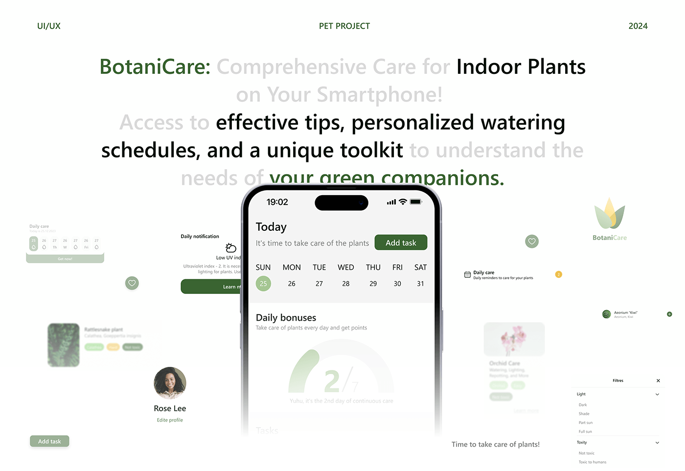 UI/UX Figma ui design UX design Mobile app Case Study app design plants