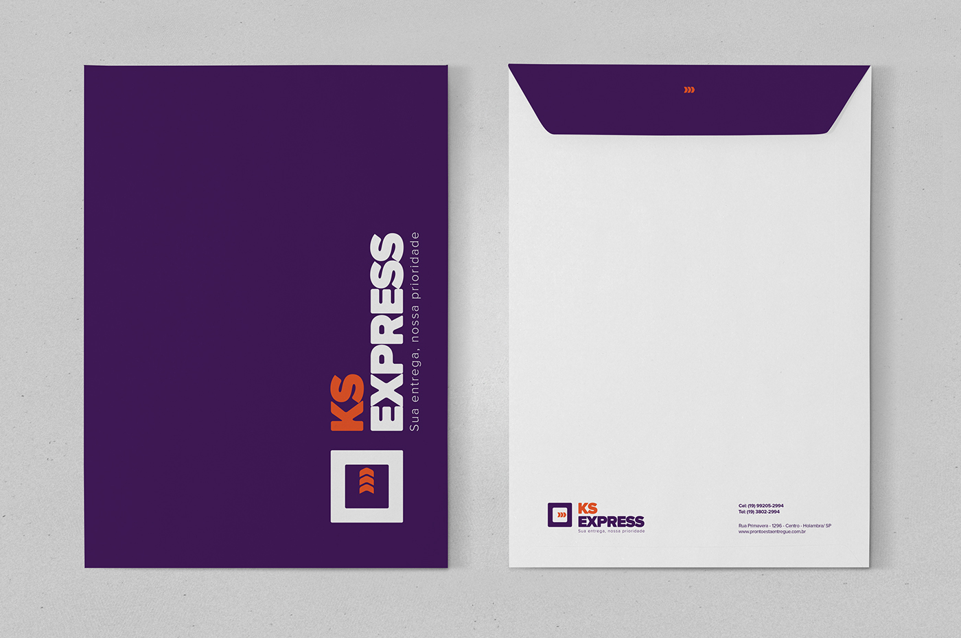 KS express logo papelaria cartão envelope uniforme identidade visual