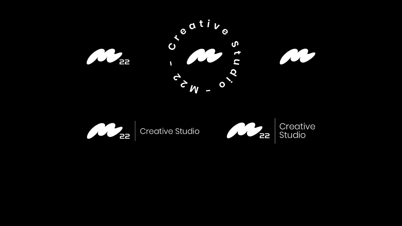colorful creative gradient m22 organic studio holographic logo motion rebranding