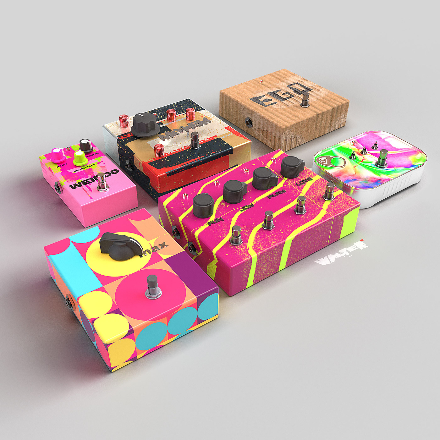 art bright confidence Creativity Digital Creator effect pedal Fun guitar pedals positivity branding