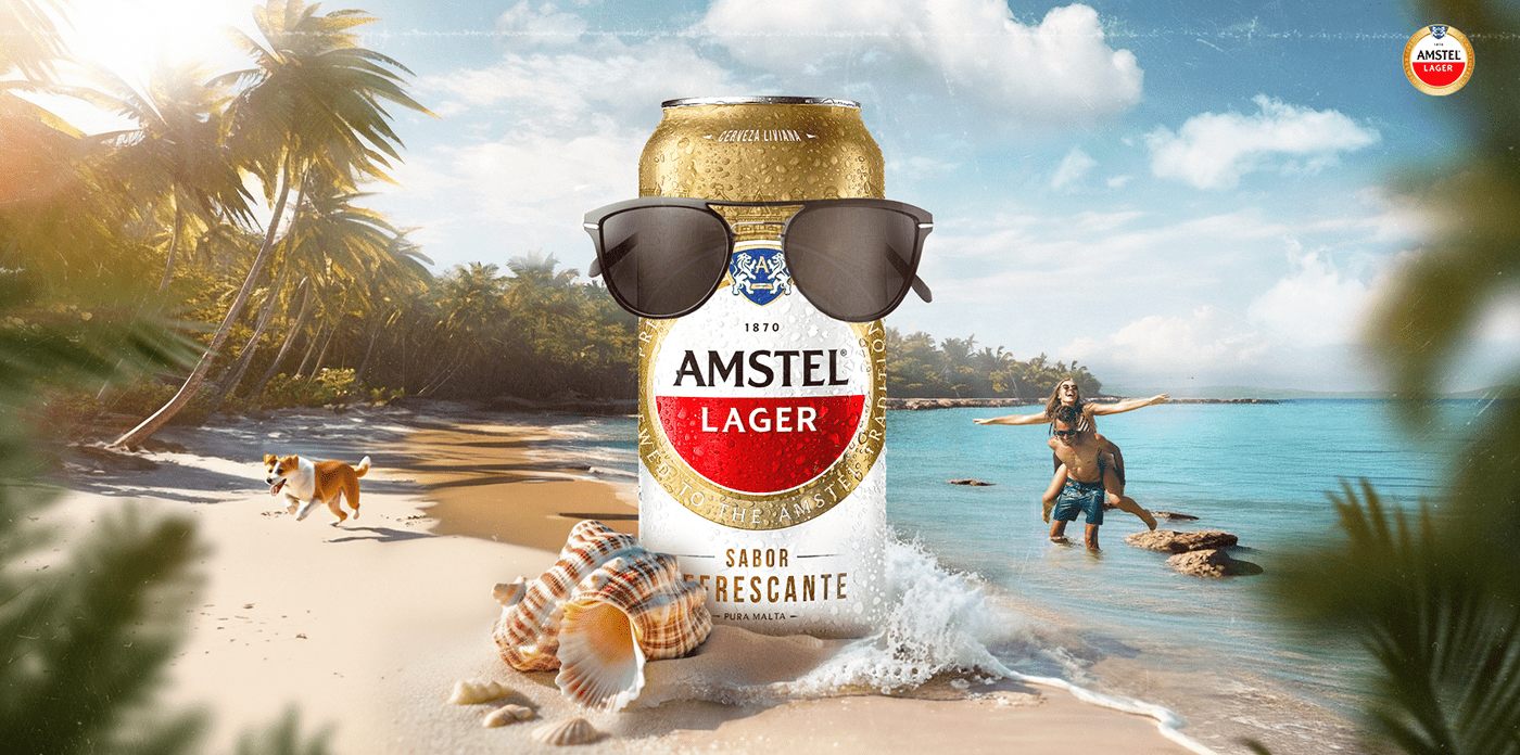 Social media post Amstel social media media post beer beer design digital